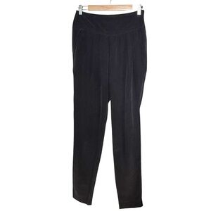 Aritzia Wilfred Le Fou 100% Silk High Waist Tapered Trouser Pant Size 2 Black